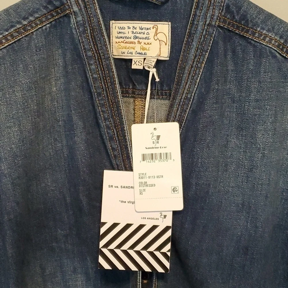 NWR Sandrine Rose X Free People Distressed Y2K 90s jumpsuit coverall jeans XS